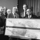 New York Mayor Abe Beame, right, and New York Gov. Hugh Carey, fourth from right, presenting Westway. Image: AP